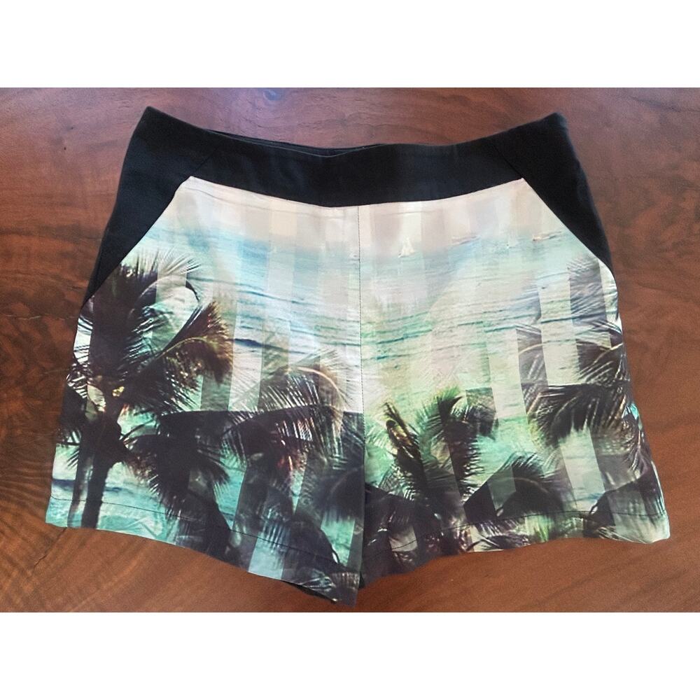 Ted Baker Jasiri Palm Tree Paradise Print High-Rise Shorts Size 0 S (Fits 2-4)